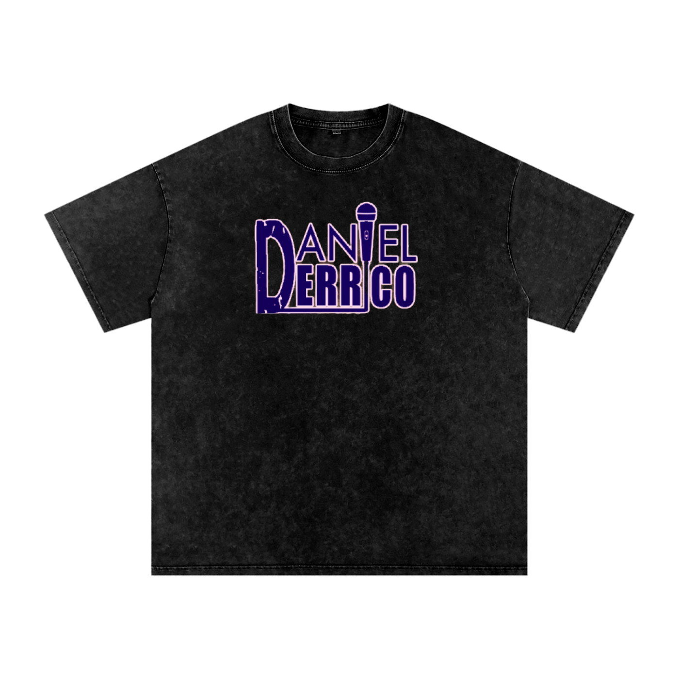 Daniel Derrico Acid Wash Oversized Unisex Tee (QR CODE ON BACK FOR SOCIAL MEDIA)