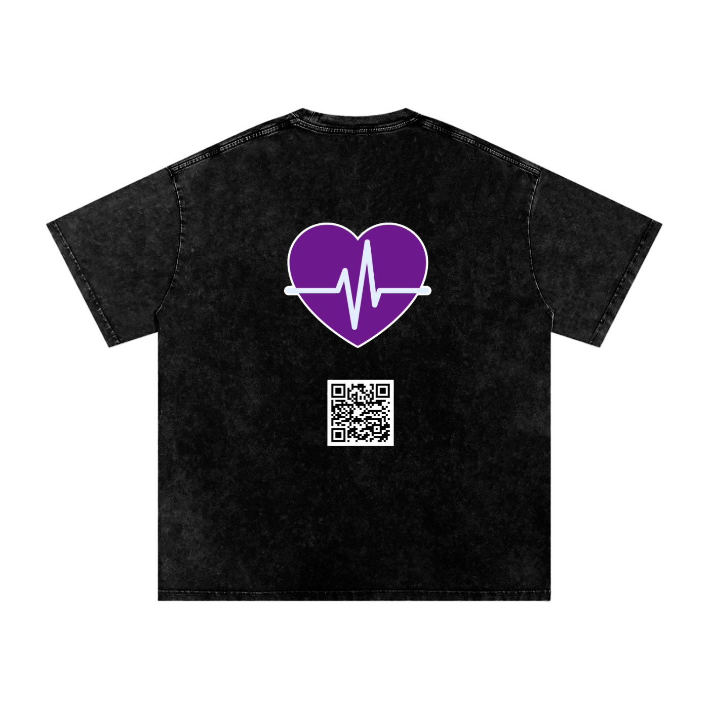 Daniel Derrico Acid Wash Oversized Unisex Tee (QR CODE ON BACK FOR SOCIAL MEDIA)